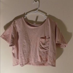 American apparel cropped pink and distressed